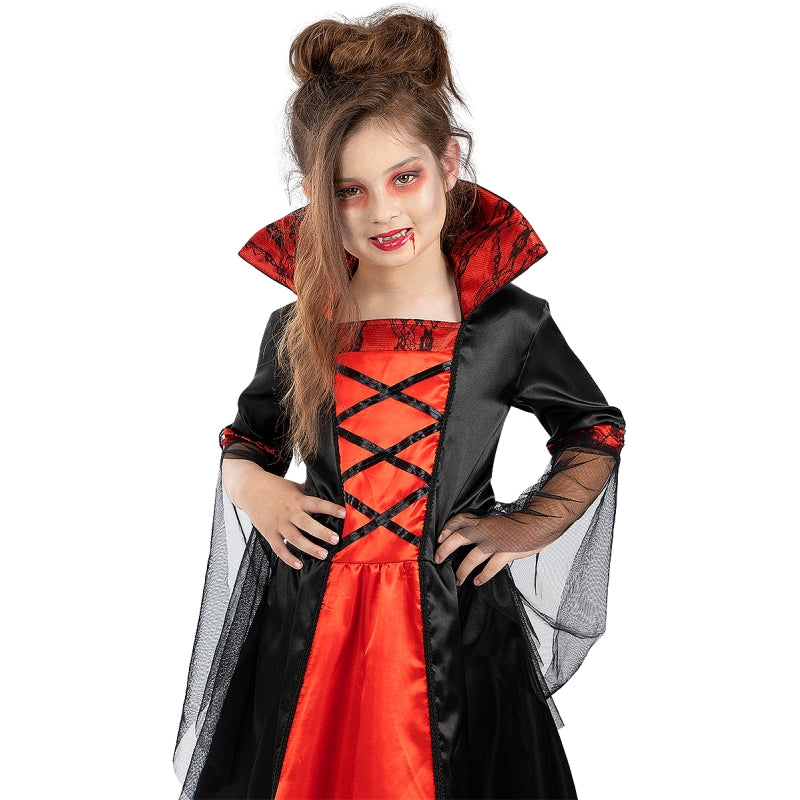 Disfraz de Vampiresa Roja para niña Detalle