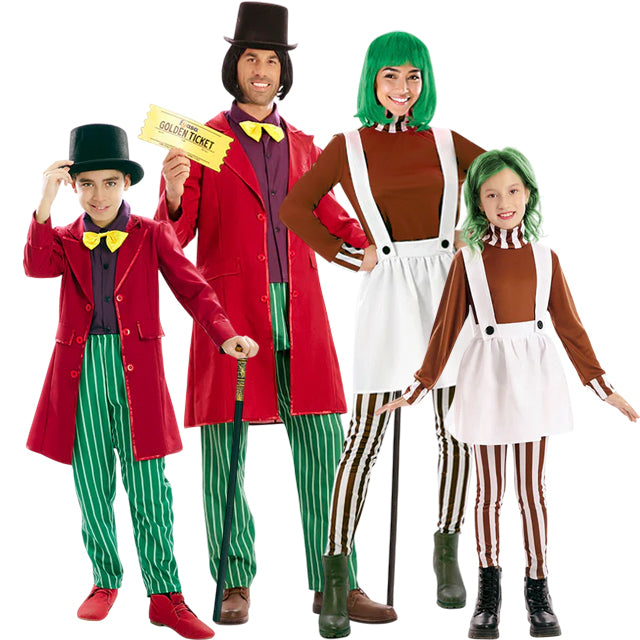 Disfraces Willy Wonka y Oompa-Loompa para grupos y familias