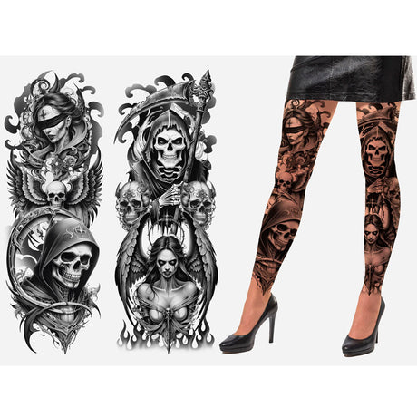 Medias efecto tatuaje muerte