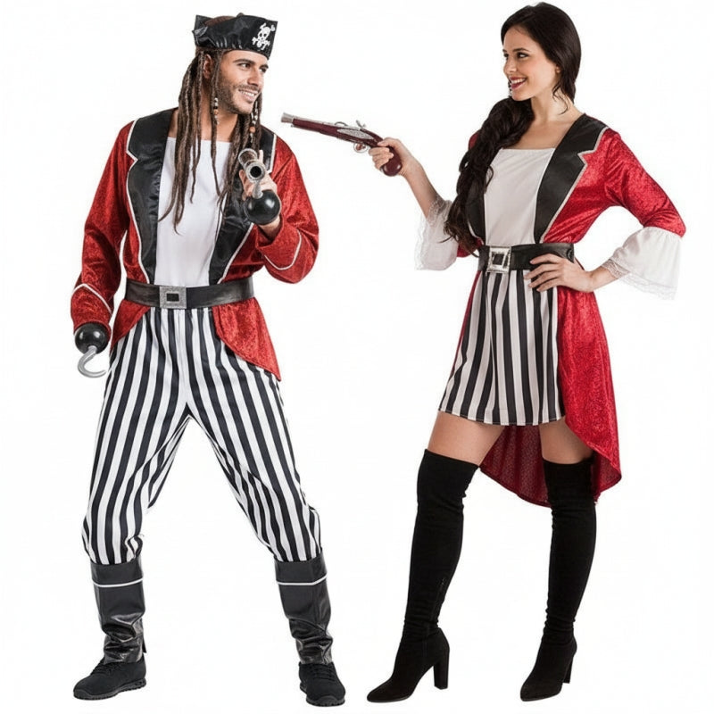 Costumi di coppia pirati barba nera