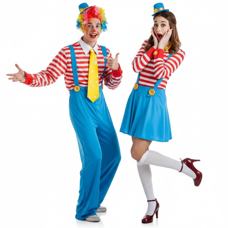 Costumi di coppia Clown Bretelle