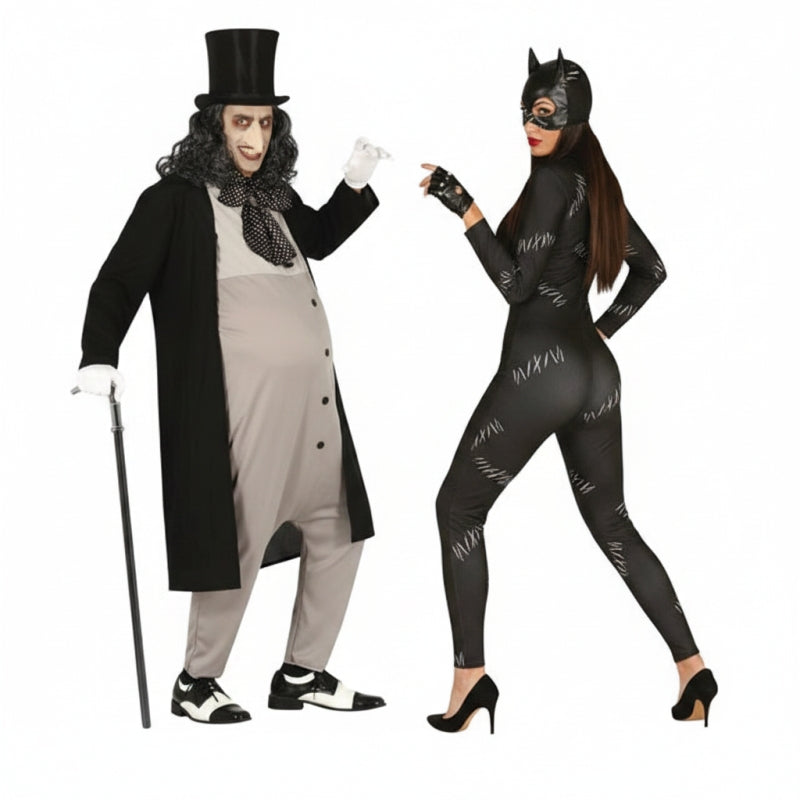 Costumi di coppia Il Pinguino (villain) e eroina gatto