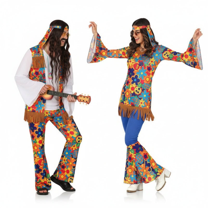 Costumi di coppia Hippie Floreali