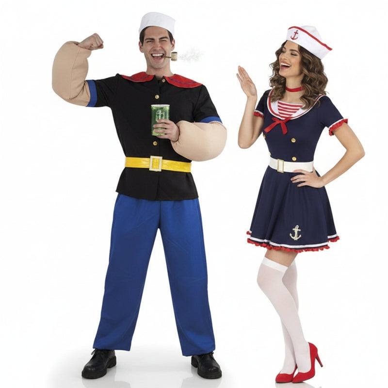 Costumi di coppia Marinaio Braccio di Ferro e Marinaia sexy