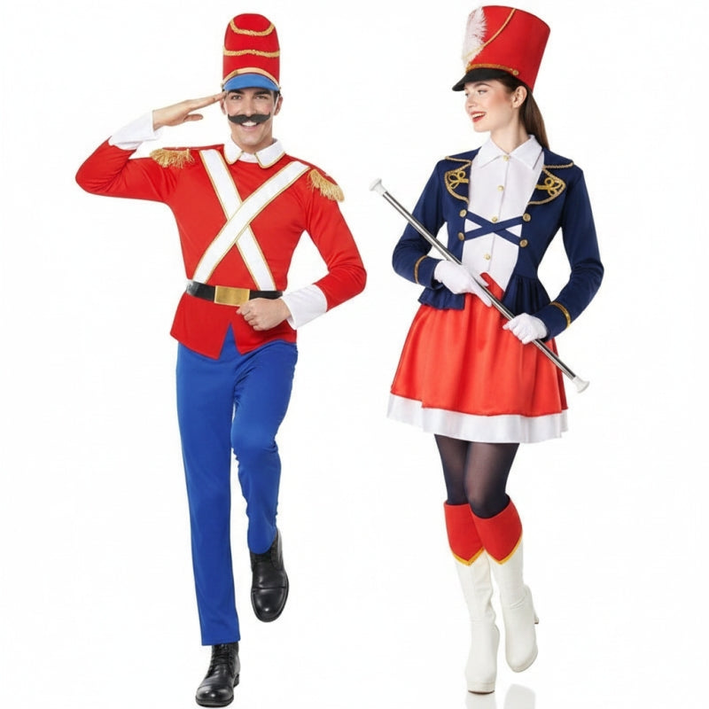 Costumi di coppia Soldato di stagno e Majorette