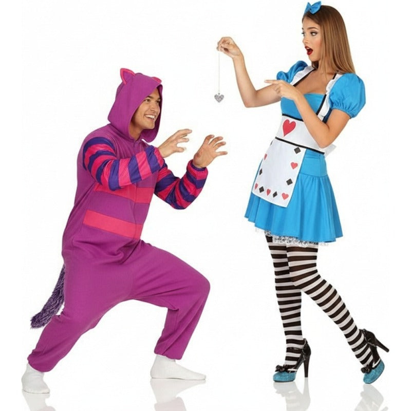 Costumi di coppia Gatto Cheshire e Alice paese delle meraviglie