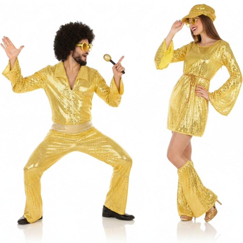 Costumi di coppia discoteca oro