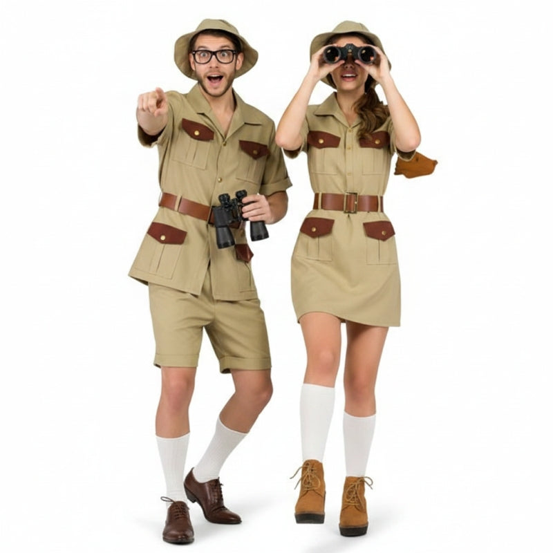 Costumi di coppia esploratori nella giungla