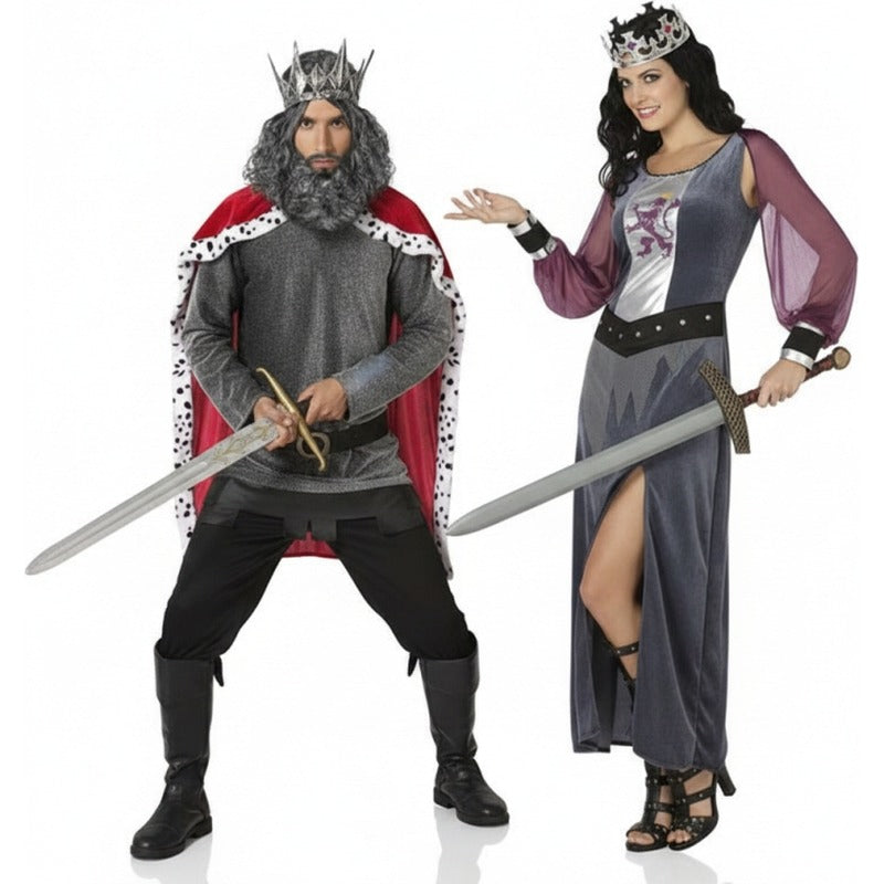 Costumi di coppia Re medievali grigi