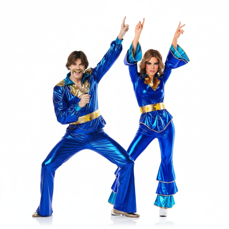 Costumi di coppia Disco Abba blu