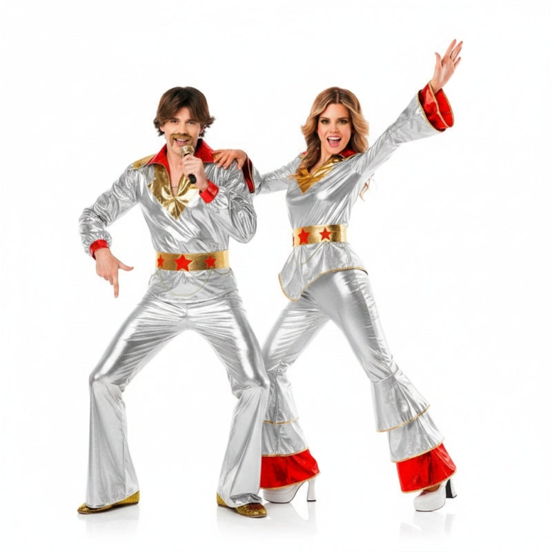 Costumi di coppia Disco Abba argento