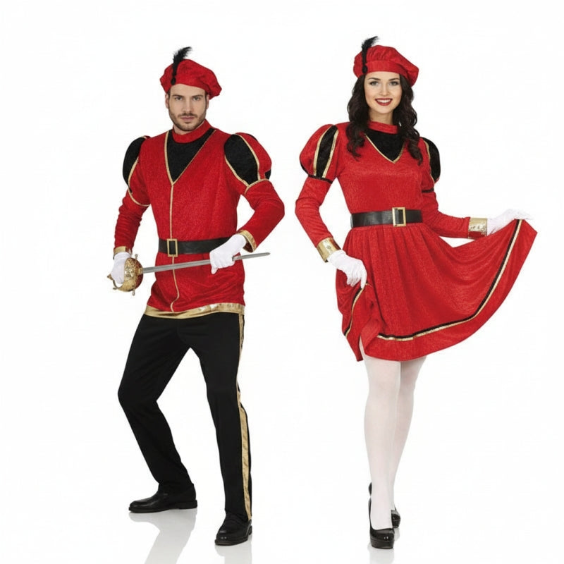 Costumi di coppia Paggetti rosse dei Magi