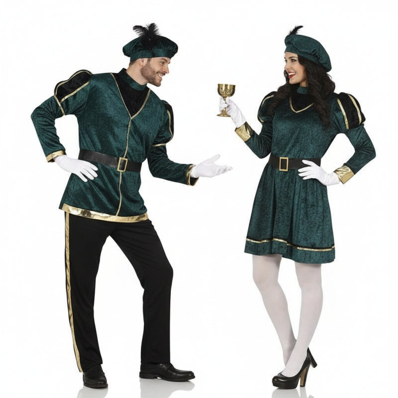 Costumi di coppia Paggetti verdi dei Re Magi