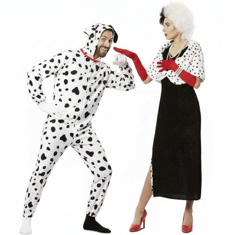 Costumi di coppia Crudelia de Vil e cane dalmata