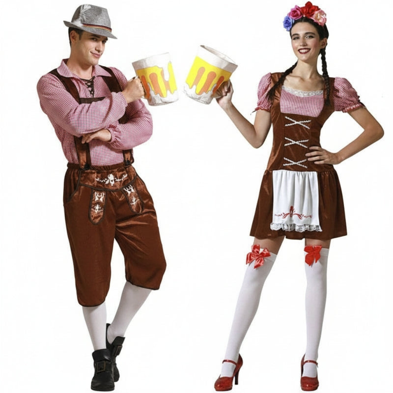 Costumi di coppia Tirolesi Oktoberfest marroni