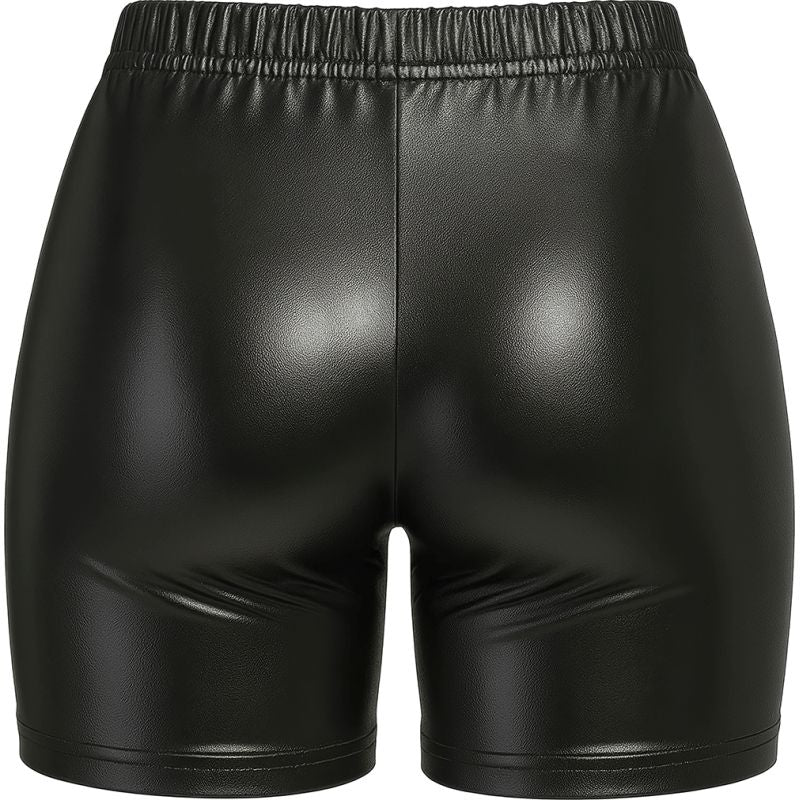 Pantalón Corto de disfraz Negro Metalizado para mujer Detalle Bis
