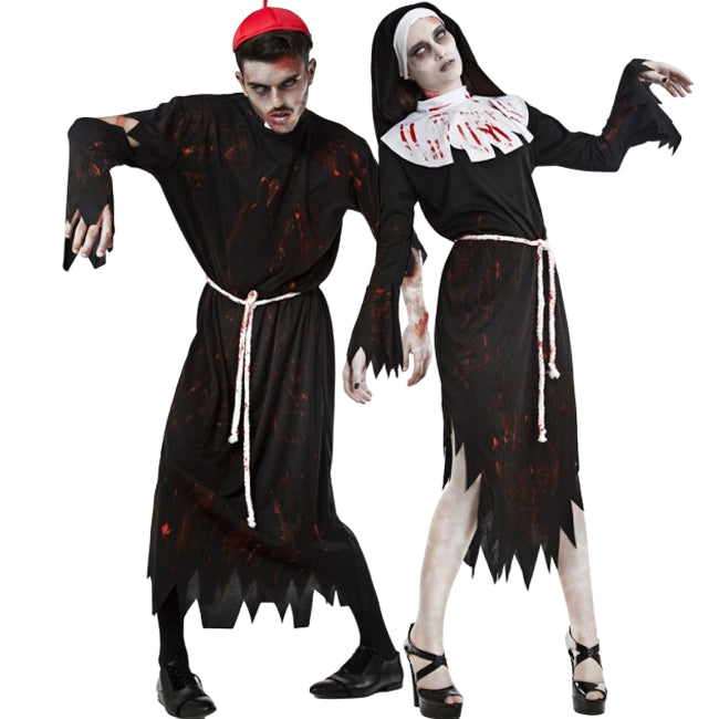 Pareja de Cura y Monja Zombies