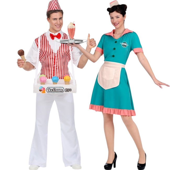 Pareja de Heladero y Camarera Años 50