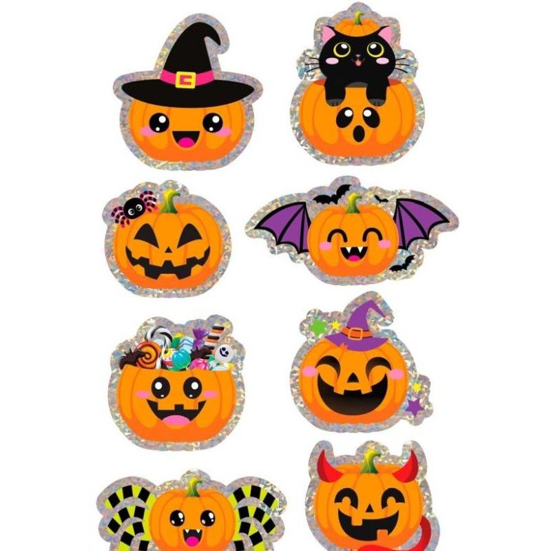 Pegatinas Holográficas Calabazas Halloween Packaging