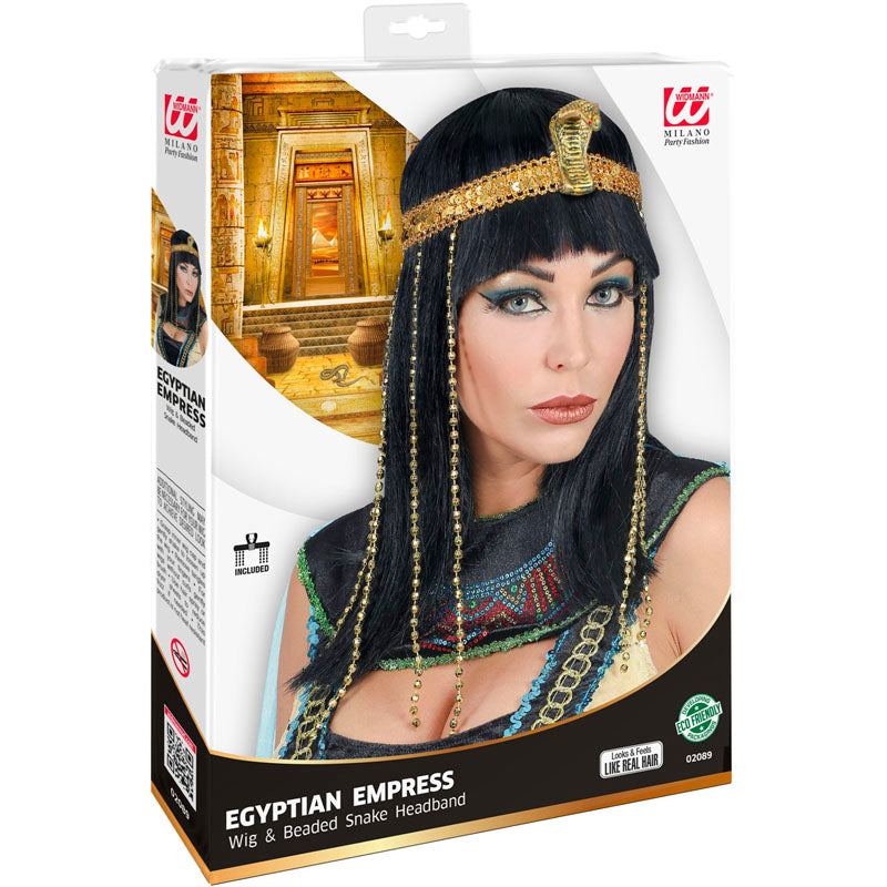 Peluca Emperatriz Egipcia con cinta Packaging