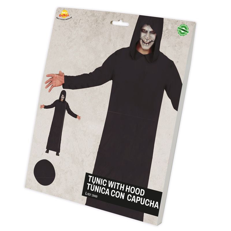 Túnica Con Capucha negra para hombre Packaging
