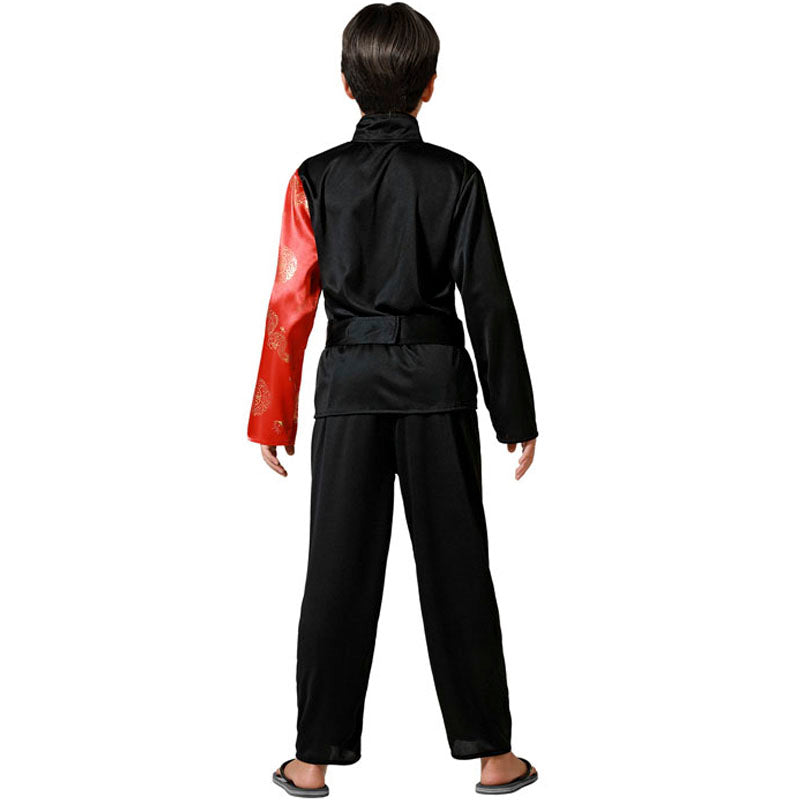Disfraz para niño de Chino negro y rojo Espalda