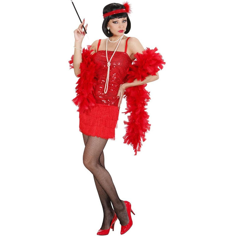 Charleston Kostüm Mädchen – Rot Mit Fransen, 1920er Jahre Flapper-Look