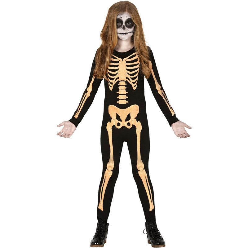 Costume Halloween Bambino Scheletro Con Cappuccio, Falce E Guanti – Taglie 6-11 Anni - 3
