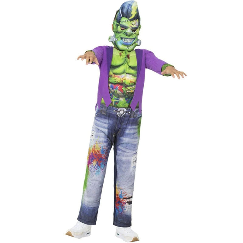 Disfraz de Frankenstein tatuado para niño