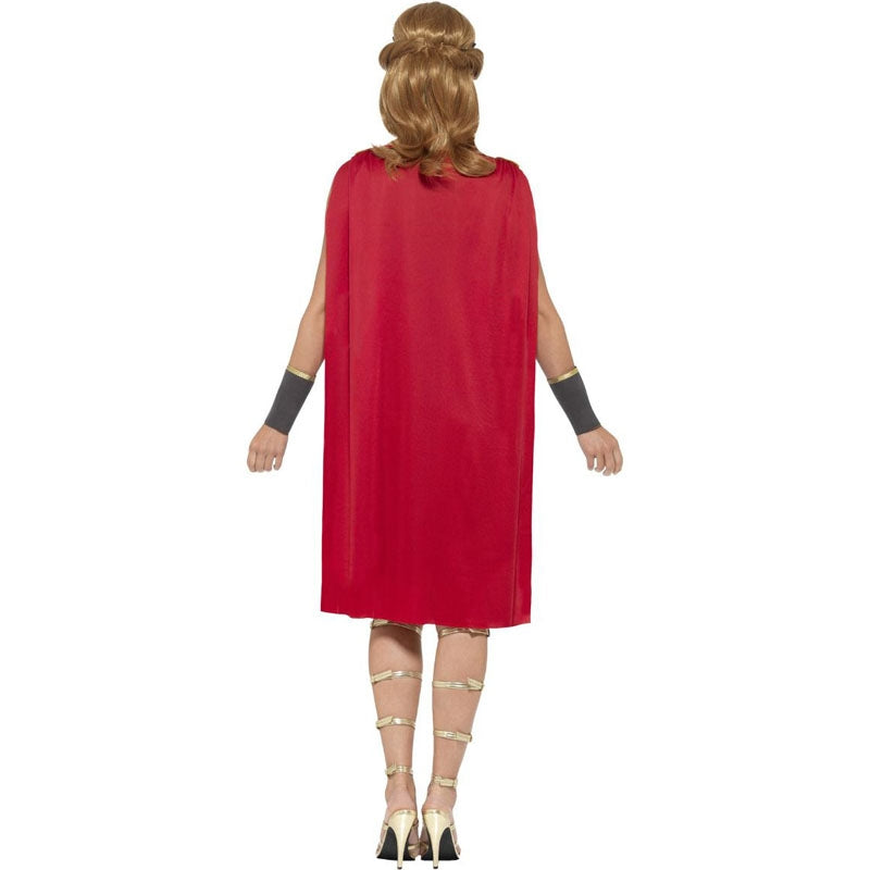 Disfraz de Soldado romano negro para mujer espalda