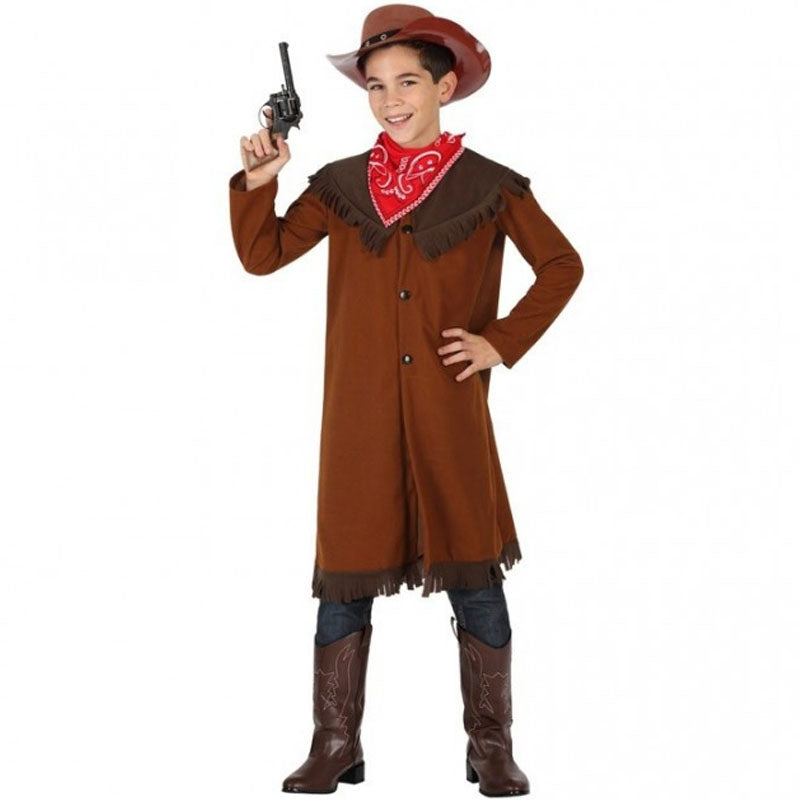 Costume Cowboy Bambino 9 Pezzi - Completo Con Cappello, Gilet E Accessori | Per Halloween E Carnevale - Foto 1