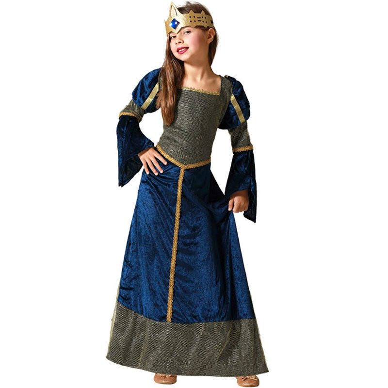 Disfraz para niña de Princesa medieval azul