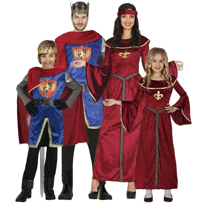 Grupo Reyes medievales con capa roja