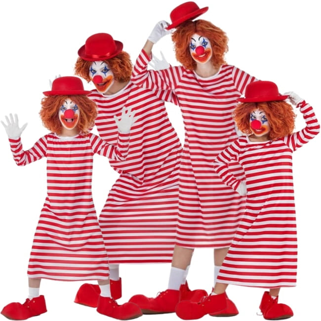 Costume Clown Per Bambino - Set 4 Pezzi Con Parrucca Riccia, Naso Rosso E Maglione Per Carnevale (Taglia 110-130 Cm) - 6