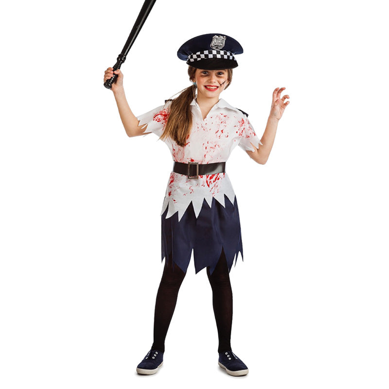 Costume Da Zombie Detenuta In Fuga Per Ragazze - Uniforme Carcerata Insanguinata Con Cappello