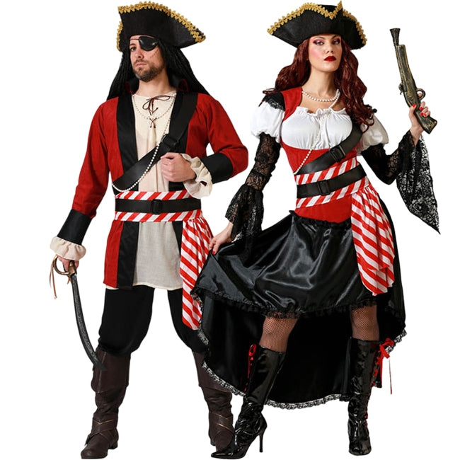 Costumi di coppia Pirati Rossi