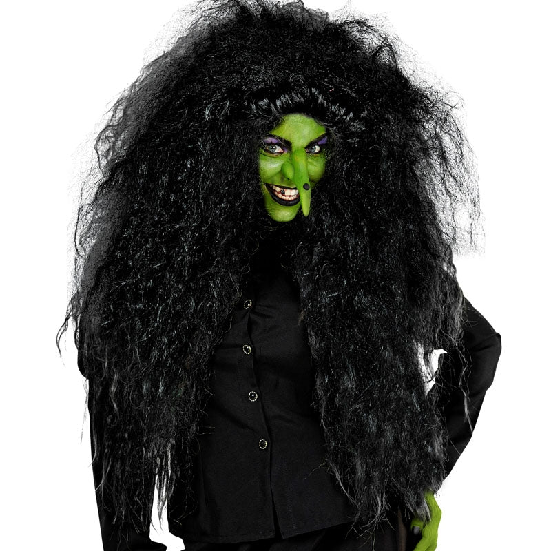 Parrucca Da Strega Smiffys Nera - Lunghezza 61cm Per Costumi E Travestimenti - Foto 8