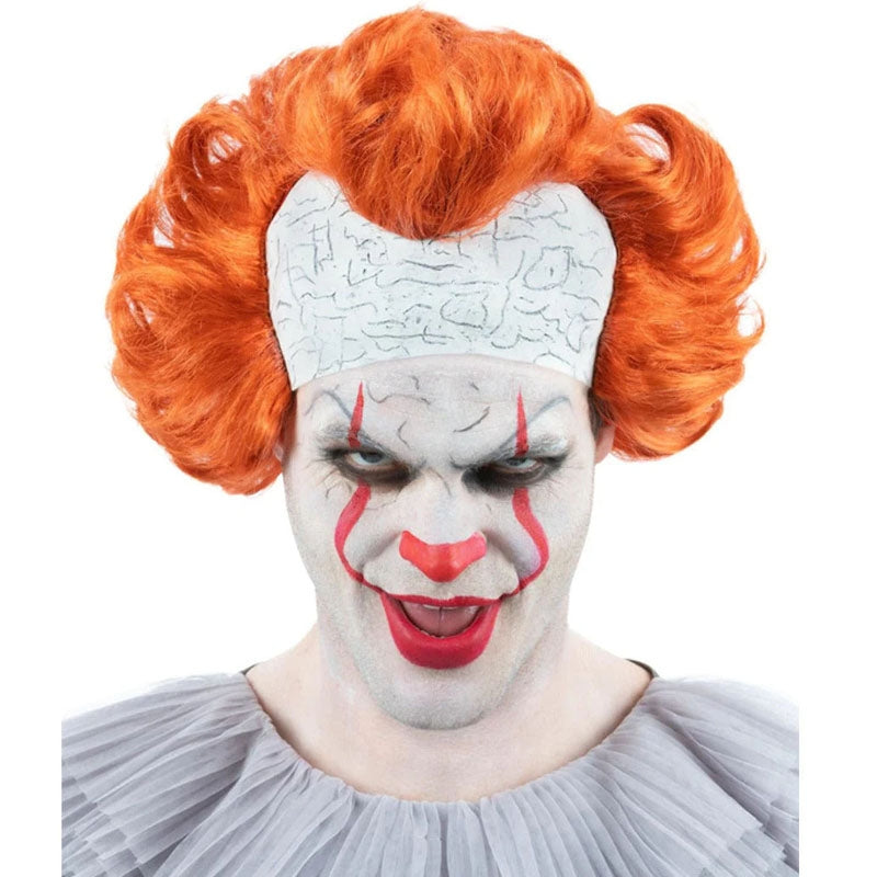Set Costume Da Clown Uomo Donna: Parrucca Rossa, Naso E Gilet Con Pois Per Carnevale E Halloween - 3