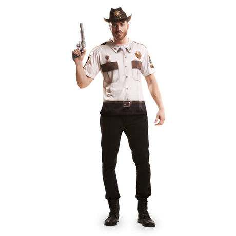Disfraz Camiseta Sheriff Walking Dead adulto