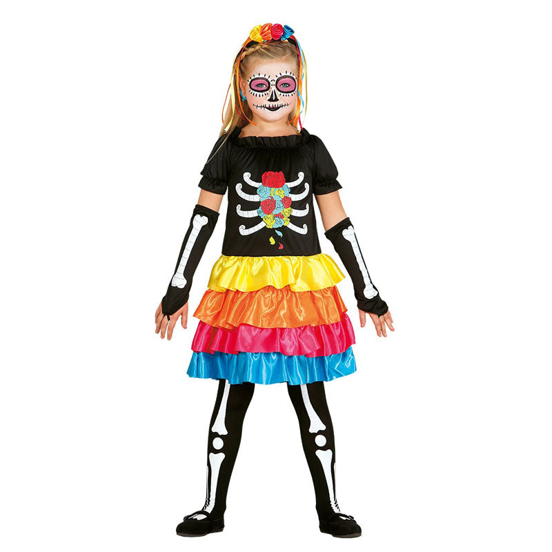 Costume Da Messicana Per Bambina Funidelia – Vestito E Fusciacca, Taglia 10-12 Anni, Day Of The Dead