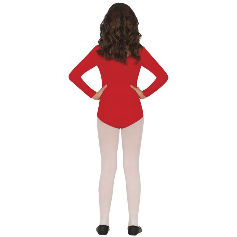 Disfraz de Body Rojo Manga Larga para niña Espalda