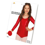 Disfraz de Body Rojo Metalizado Manga Larga para niña Packaging