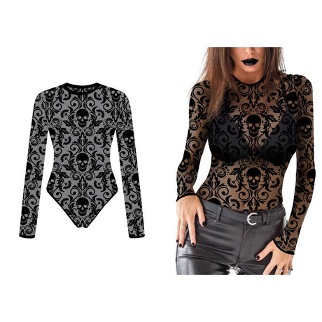 Body de disfraz Calado Calaveras para mujer
