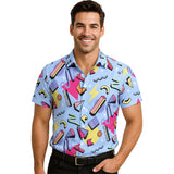 Camisa Años 80 Azul para hombre