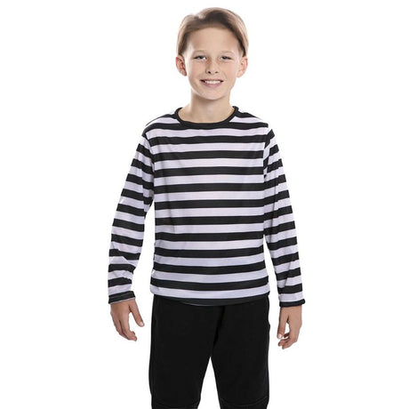 Camiseta de Rayas Negras y Blancas infantil Niño
