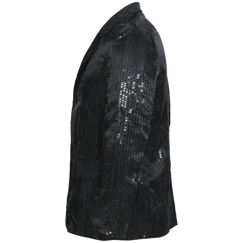 Chaqueta Lentejuelas Negra para Hombre Detale Perfil