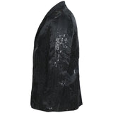 Chaqueta Lentejuelas Negra para Hombre Detale Perfil
