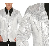 Chaqueta Lentejuelas Plata para Hombre Detalle