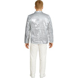 Chaqueta Lentejuelas Plata para Hombre Espalda
