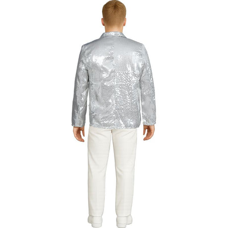 Chaqueta Lentejuelas Plata para Hombre Espalda